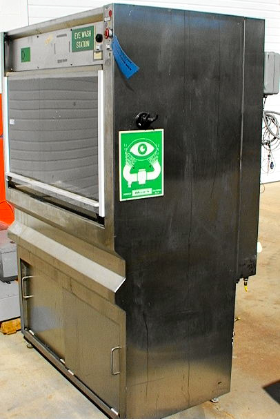 4' Stainless Steel Solvent Fume Hood with small sink