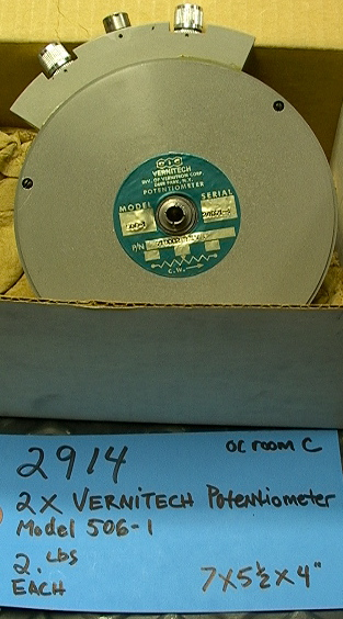 Vernitech 7" diameter Precision Potentiometer Model # 506-1