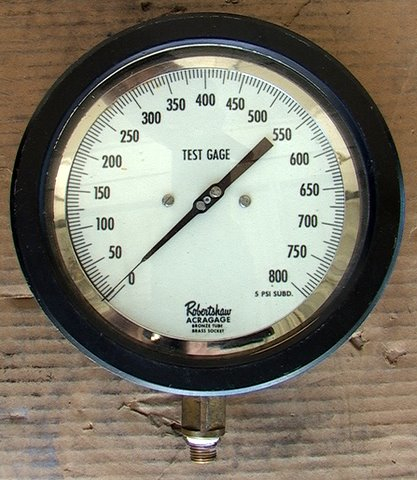 7" 800 PSI Mirrored Dial Robertshaw Acragage Bronze Tube Brass