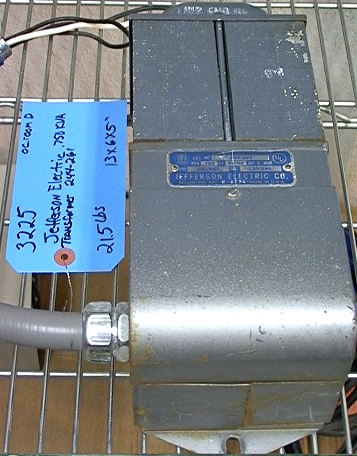 Jefferson Electric .750 KVA Transformer Model # 244-261