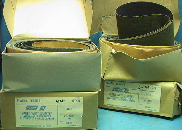 Lot Of 26 NOS Norton Waterproof Sanding Grinding Belts 4 By 106"
