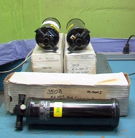 NOS 3x High Capacity Receiver Drier Top Mount 74R106 XH-7 Red