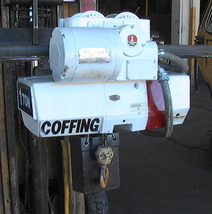 1-Ton Coffing EC20165 10' Electric Chain Hoist with compact