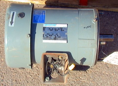 Marathon 1150 RPM 2hp Vacuum Pump Motor C-Face with One-Way