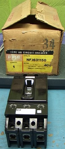 NOS NIB 150 amp 600 VAC Circuit Breaker Adjustable trip