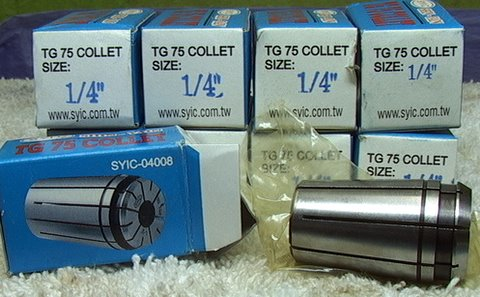 Set of 9 TG75 Collets 1/4" NIB
