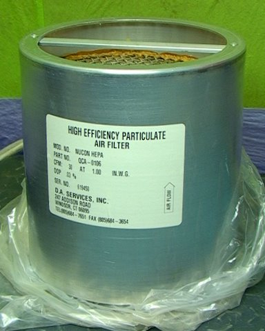 30 CFM 6.5 by 7" Cylindrical Metal Tube HEPA Air Filter
