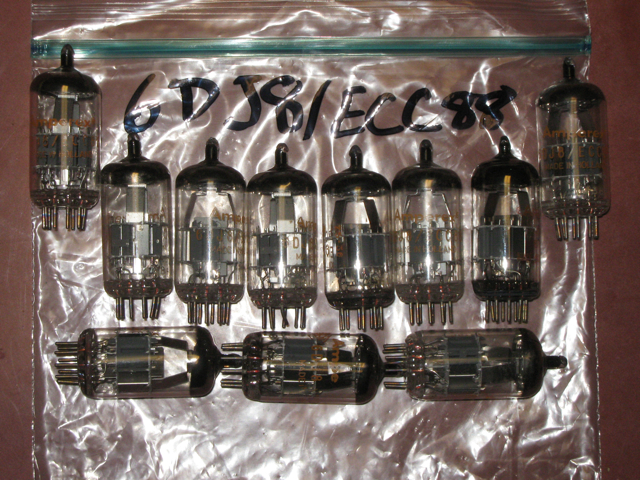 Set of 19 6DJ8 / 6922 Triode Vacuum Tubes