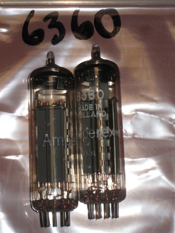 Set of 2 6360 Tetrode Vacuum Tubes