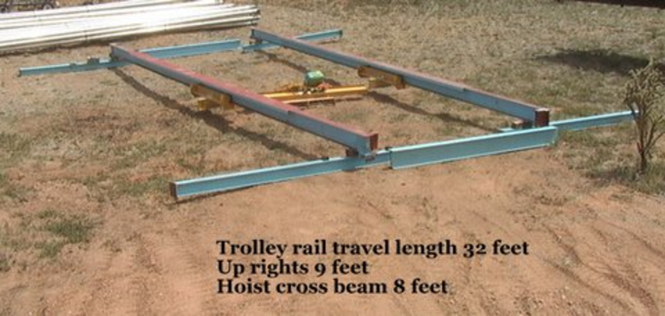 Free Standing Bridge Crane Package ~28 travel 4000# frame +1/4 t