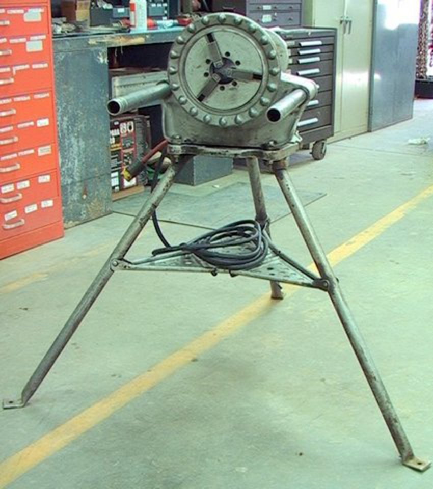 RIDGID Model 300 Pipe Threading Power Drive on No. 1206 Tristand