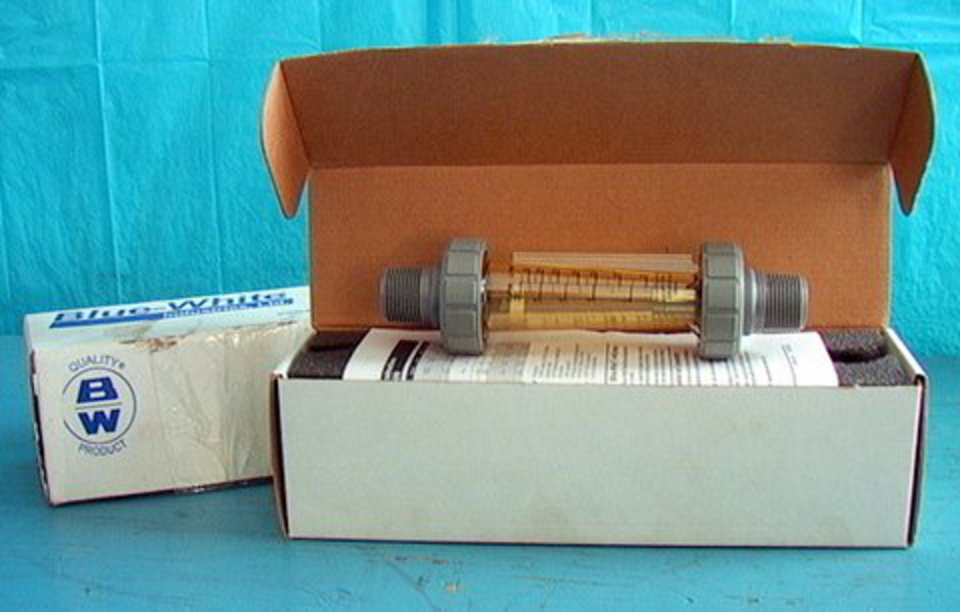 Blue-White Polysulfone 3/4" 1-10GPM Variable Area Flowmeter