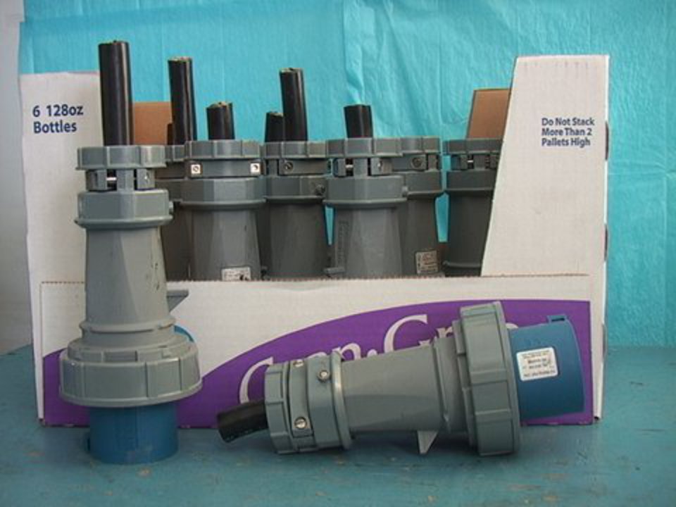460P9W 60A 4-Wire 250V Mennekes Watertight Male Plug Ends