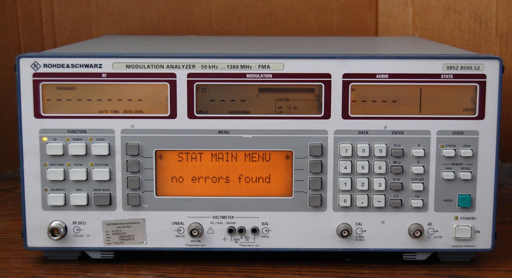 Rohde & Schwarz FMA Modulation Analyzer .05-1360MHz w/ options