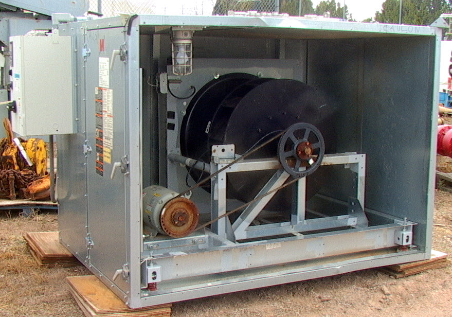plug fan 10 hp with VFD shaft drive to 21,000 cfm HVAC enclosure