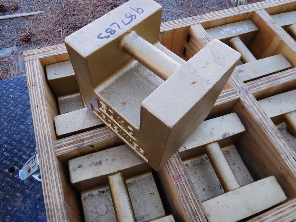 8x TROEMNER 50KG SCALE WEIGHTS or 110. Lbs. each, packed in heav