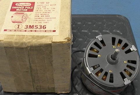 Dayton 3M536 1/100 HP Shaded Pole Motor 115 VAC 1550 RPM