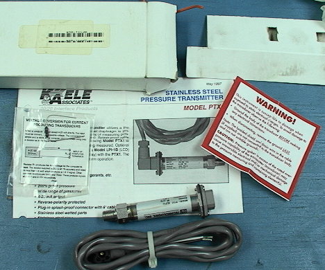 Kele & Associates PTX1 60 PSI Pressure Transducer 4-20 MA Output
