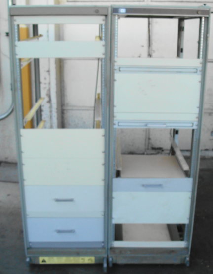 Pair of NICE matching 31-U 19" Electronics Rack with wheeled