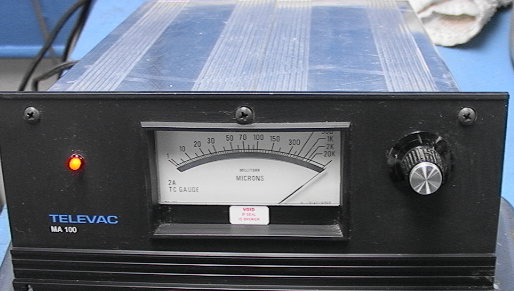 TELEVAC MA 100 TC Gauge Readout MICRONS MILLITORR 3-Channel
