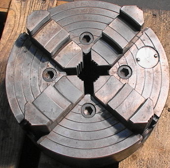 10" Cushman 10 B5437 4-jaw metal lathe chuck ~2" through hole