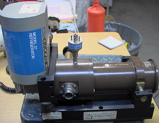 Helix CTI-Cryogenics Model 21 Refrigerator Cold Head & Laser