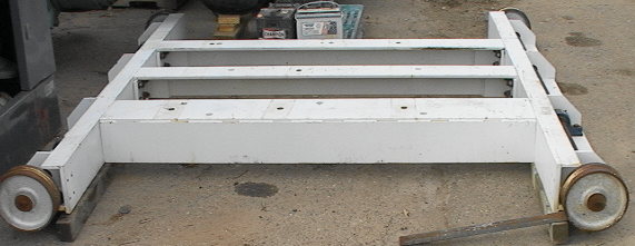 Large Heavy Duty Rolling Machine Frame 99 by 98" breaks down for