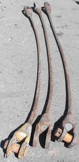 9 Foot Long 1+ Inch Diameter Cable Wire Rope With Clevis And Eye