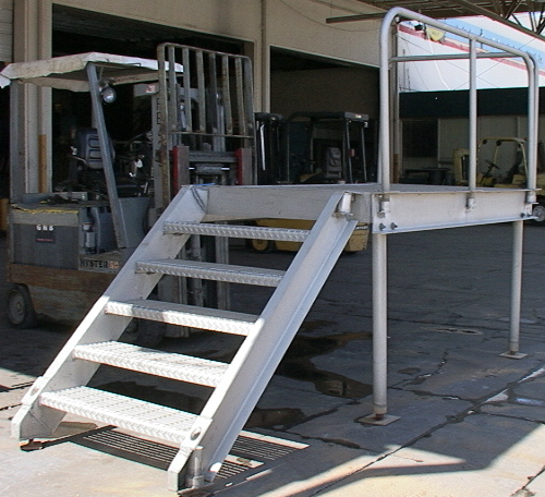 Aluminum Deck With Stairs 56 Inches By 90 By 46