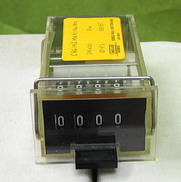NOS Sodeco-Saia Switzerland 24 Volt DC 4 Digit ReSetable Counter