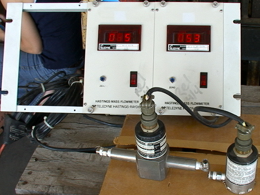 Set Of Two Hastings Mass Flow Meter (MFM) On 19" Rack Mount Base