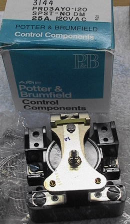 NIB Potter & Brumfield 3144 PRD3AYO 120V SPST 25A Relay