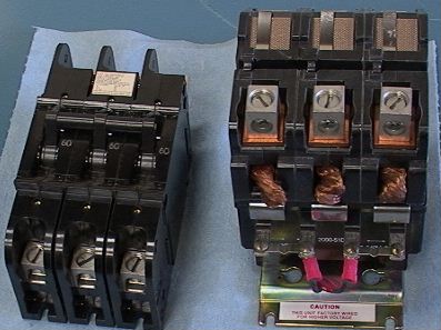 Magnetic Contactor Breaker Switch Pair 3-Pole 75/60 Amp 115/230