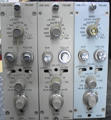Set of 3 Hewlett Packard HP 8803A Low Level Preamp Plug In Mod
