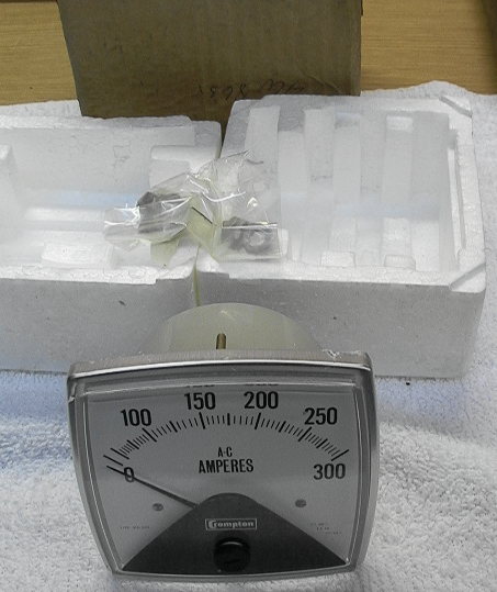 NIB AC Amperes Meter 0-300 Amps by Crompton Instruments